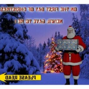 Santa Claus Dengan Hadiah Model 3d Adegan Natal