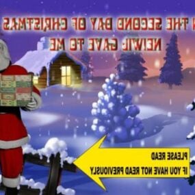 Christmas Village Scene med julenissen 3d-modell
