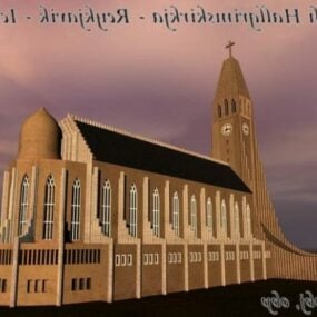 Budynek kościoła Hallgrimskirkja Model 3D