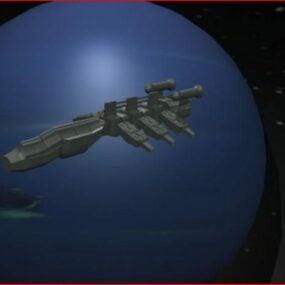 民間宇宙ステーション巡洋艦3Dモデル