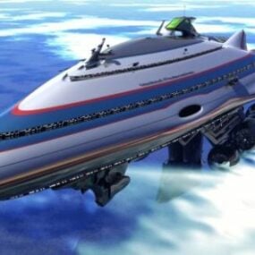 דגם תלת מימד של ספינת יאכטה של ​​Galactic Cruiser