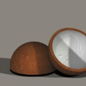 Demi-fruit de noix de coco modèle 3D