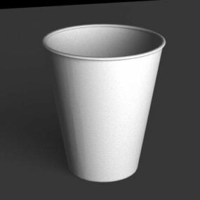 كوب قهوة بلاستيك ابيض موديل 3D