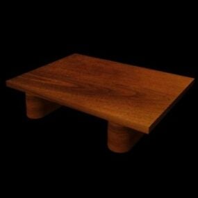 Low Coffee Table Red Wood 3d model
