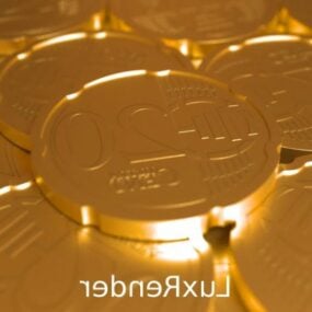 Golden Coin Stack 3d model