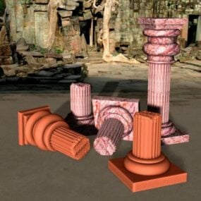 Damage Column Ancient Architecture 3d model