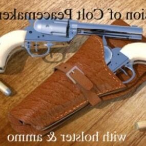 Gun Colt Peacemaker i läderfodral 3d-modell