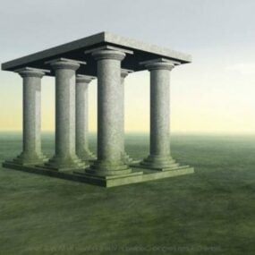 مدل سه بعدی ستون یونانی ساختمان باستان