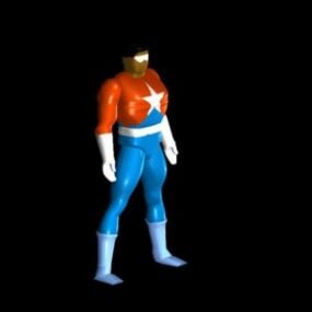 Model 3d Watak Komik Hero Bintang Pertempuran Marvel