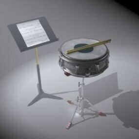 Snare Drum Instrument With Sheet Stand 3d model