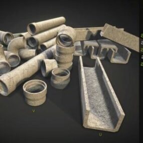 3D модель бетонних водопровідних труб