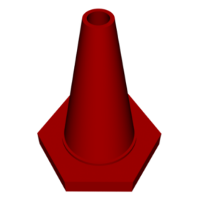 Traffic Cone Plastic Material 3d model