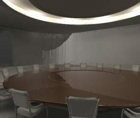 Sala de conferencias moderna con techo redondo modelo 3d