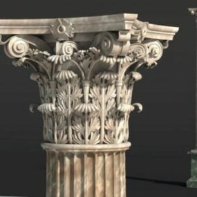 European Column Base Decoration 3d model