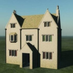 Modelo 3d de construcción de casas británicas antiguas