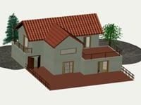 مدل خانه روستایی مدیترانه ای سه بعدی