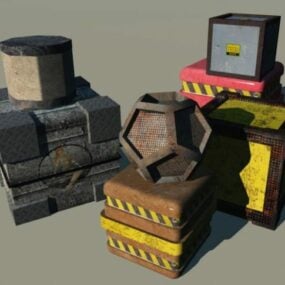 Conjunto de cajas modelo 3d