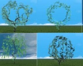 Model 3d Bentuk Lingkaran Hiasan Pohon Ivy