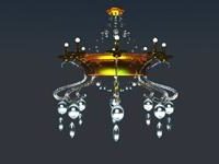 Kristallen antieke kroonluchter 3D-model