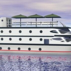 نموذج مركب لسفينة سياحية متوسطة الحجم ثلاثي الأبعاد