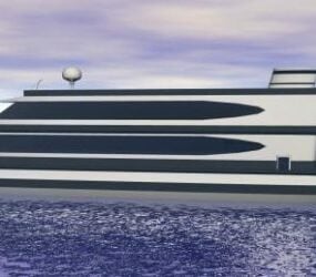 Model 3d Kendaraan Perjalanan Kapal Pesiar Modern