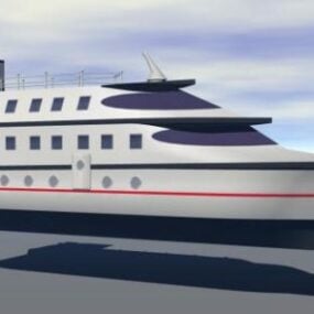 مدل سه بعدی کشتی کروز مسافرتی سه طبقه