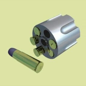 Model 3d Gun Silinder Kanthi Peluru