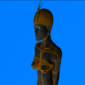 Modelo 3d de personagem feminina negra