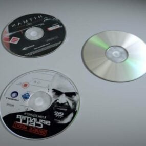 三张DVD光盘3d模型