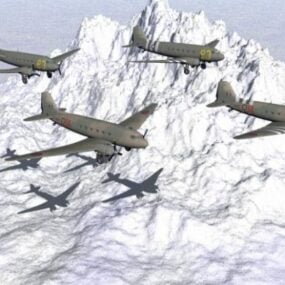 3д модель группы бомбардировщиков