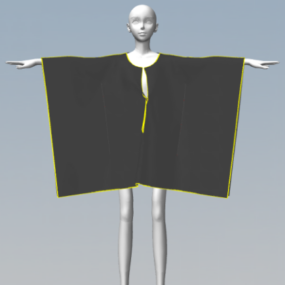 女の子キャラクターのダイナミックな服3Dモデル