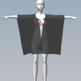 3D модель персонажа девушки в модной одежде