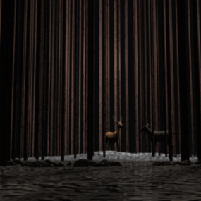 Hirschtier im Wald 3D-Modell