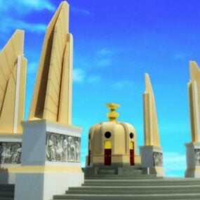 記念碑寺院の建物3Dモデル