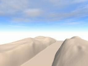 Modello 3d del paesaggio della spiaggia della neve della montagna