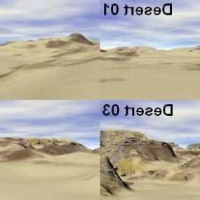 Modelo 3d del terreno del desierto