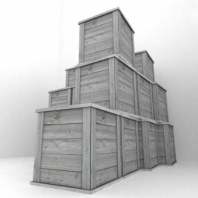 Crate Box Stack 3d-modell