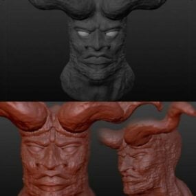 Model 3d Karakter Kepala Setan Setan
