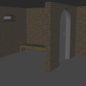 Brick Wall Room Interior 3d model