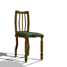 Zarif Tekli Sandalye Kavisli Arka 3D model
