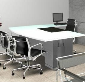 כיסא שולחן משרדי דירקטור דגם תלת מימד