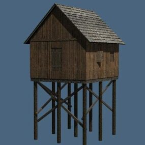 نموذج Dock House Cottage ثلاثي الأبعاد