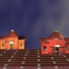 Maison Antique Avec Sky Dome modèle 3D
