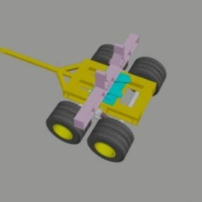 Modelo 3d de veículo de brinquedo com rodas