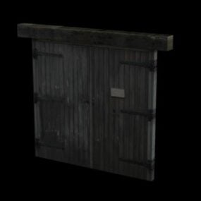 Black Wood Door Warehouse 3d-model