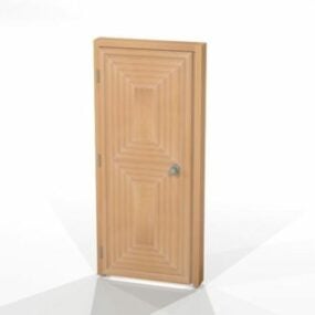 Porta in legno con cornice in legno modello 3d