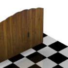 Винтажная дверь на плиточном полу