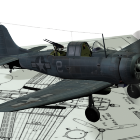 מטוס קרב Douglas Sbd Bomber דגם תלת מימד