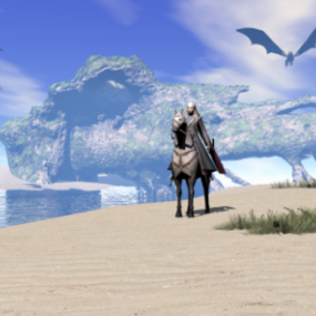 Dragon Age avec chevalier guerrier modèle 3D