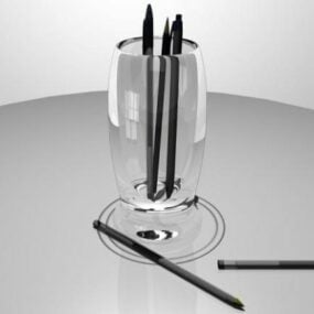 ड्रिंकिंग ग्लास पेन होल्डर 3डी मॉडल
